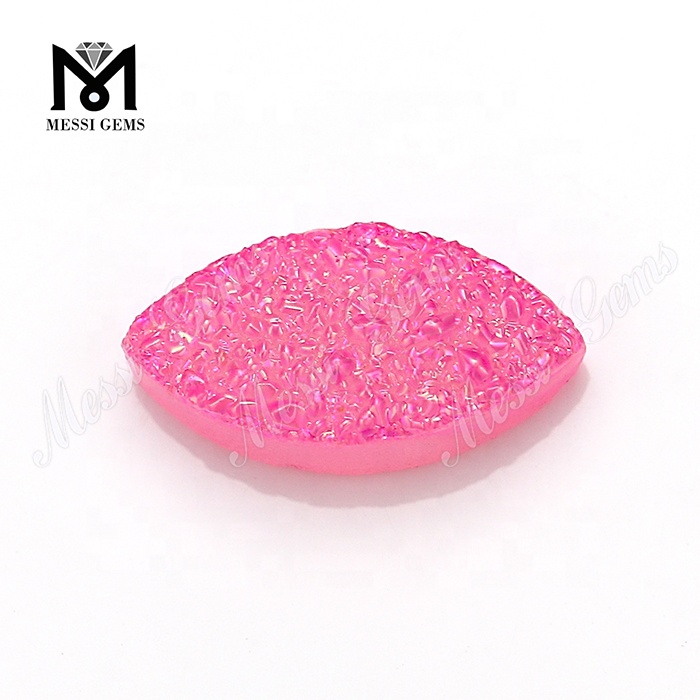 Großhandel Rosa Farbe Marquise Natürliche Achat Druzy Perlen