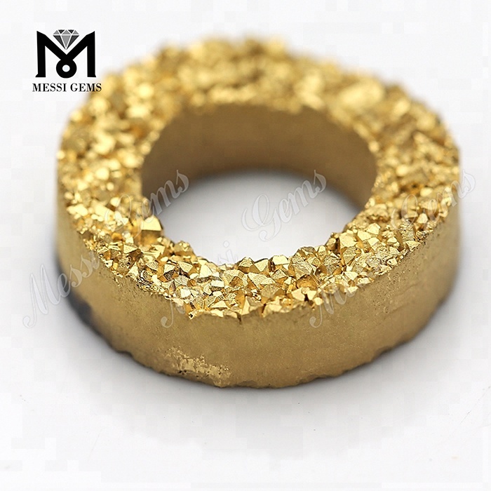 Reifenform Druzy Stone 24K Goldfarbe Natürlicher Druzy Achat