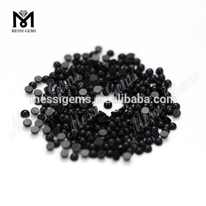 Großhandel 2,5 mm runder Cabochon schwarzer Achat