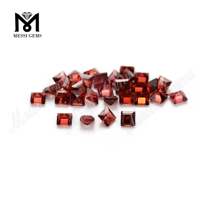 Natürlicher Edelstein Großhandel 3x3mm quadratischer Granatsteinpreis