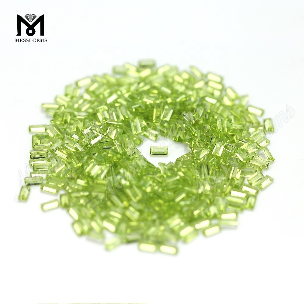 Natürliches Peridot-Stein-Baguette 2 * 4 mm Naturstein