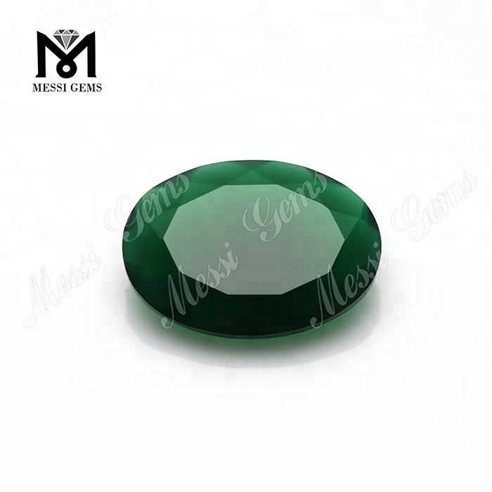 Fabrikpreis Oval Cut 8 * 10 mm grüner Chalcedon-Achat-Stein