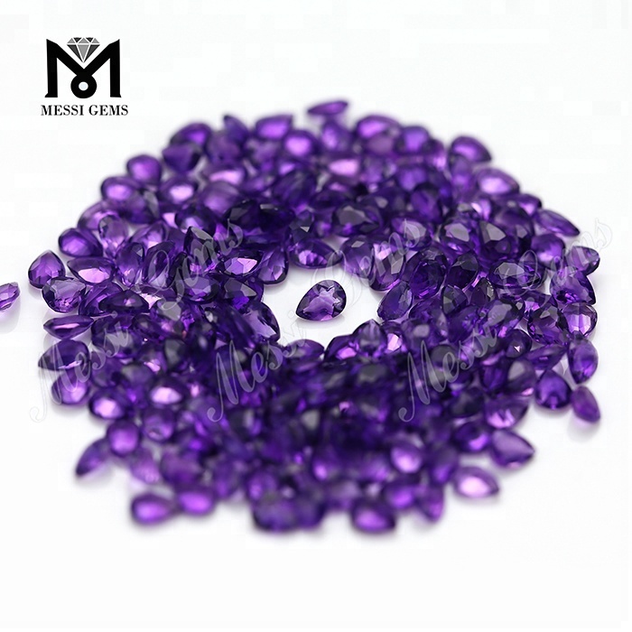 Natürliche Edelsteine ​​3 x 4 mm Amethyst im Birnenschliff
