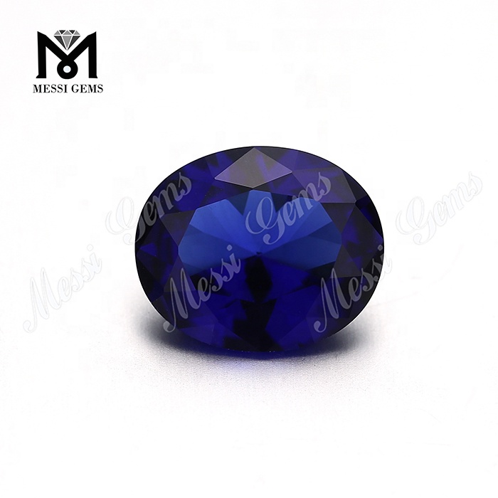 Großhandel 10 * 12 mm Oval # 30 blauer Saphir Farbe Nanosital Edelstein