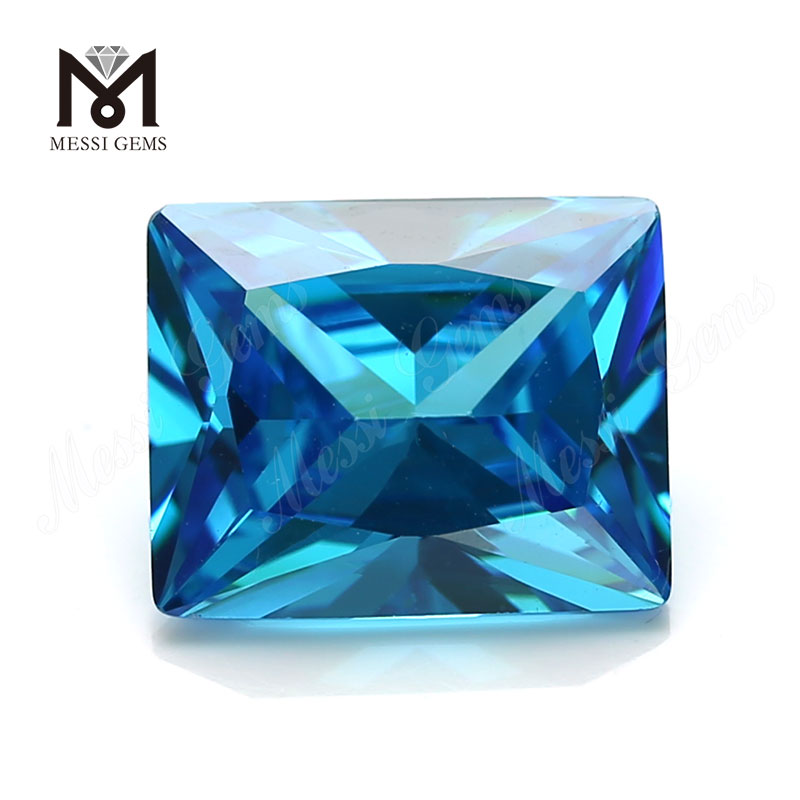 9x11mm Baguetteschliff Labor Aquamarin cz Steine ​​zum Verkauf