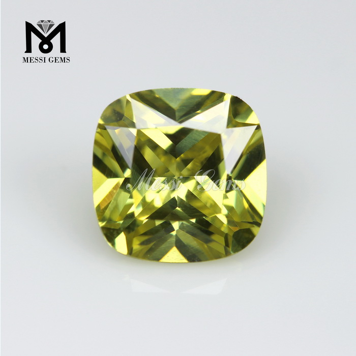 Großhandel 5 x 5 mm Kissenschliff Peridot Zirkonia Stein