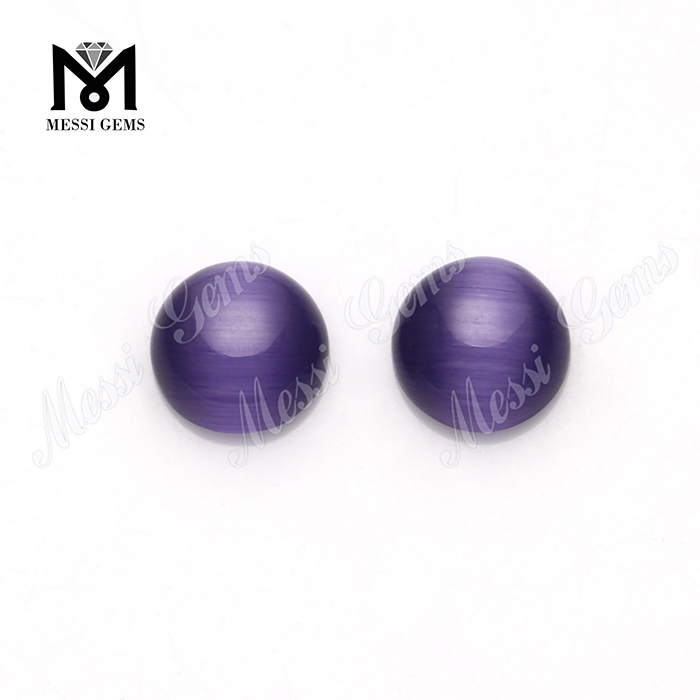 8mm Runde Cabochons Amethystfarbener Glasstein