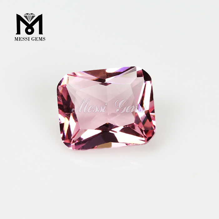 10x12mm rosa Farbe achteckig facettierter billiger Glasedelstein