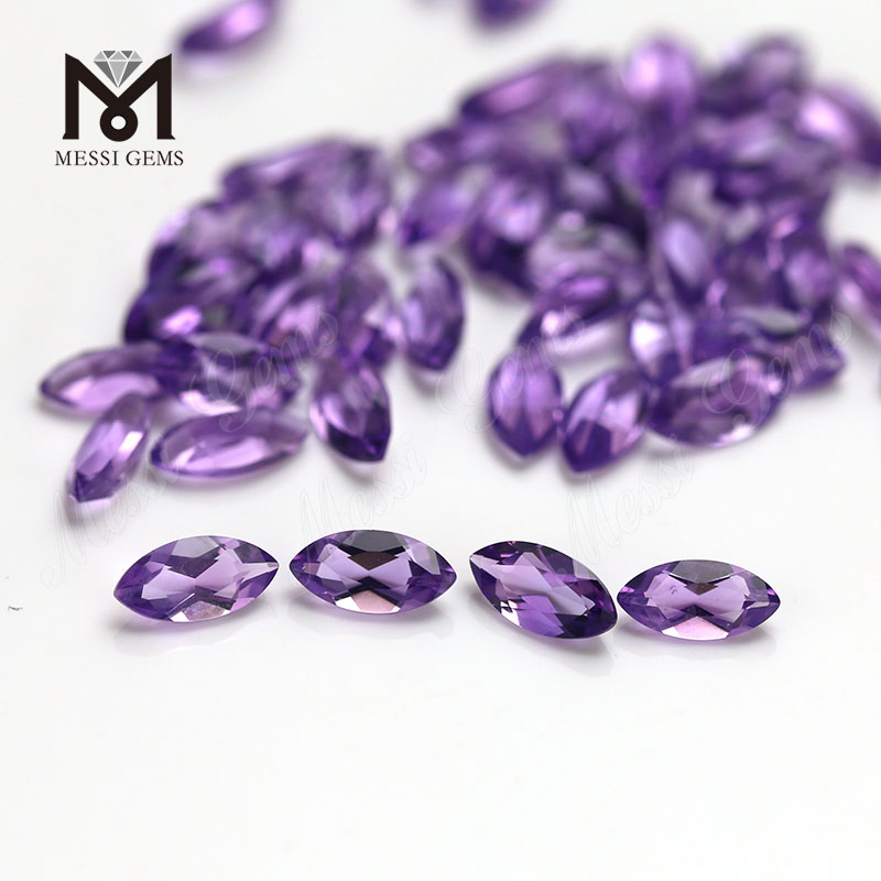 7 x 3,5 mm große hydrothermale Amethyst-Quarz-Synthetiksteine ​​im Marquiseschliff