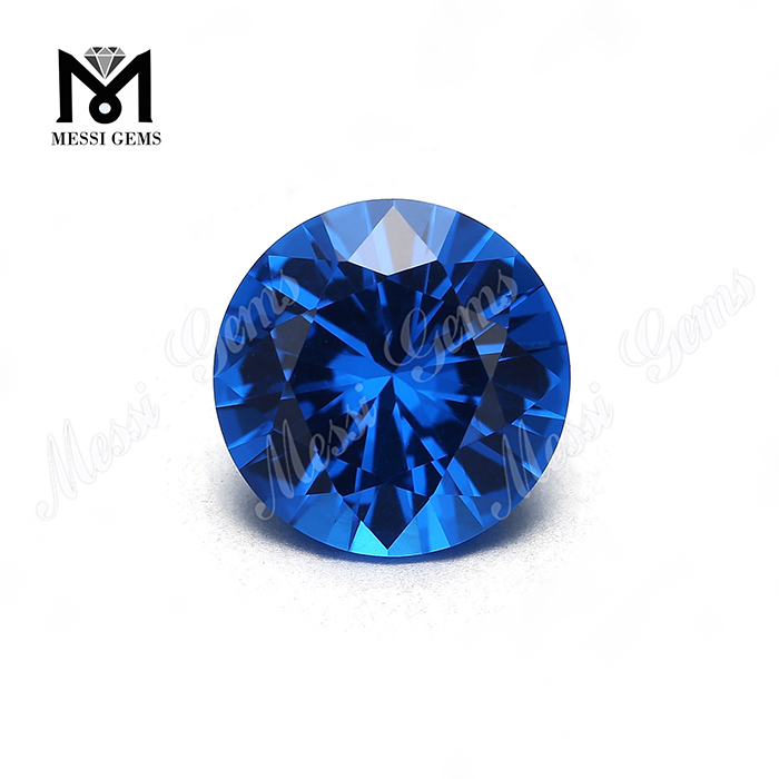 Runder 10 mm blauer Nanostein im Brillantschliff, synthetischer Nano-Edelstein
