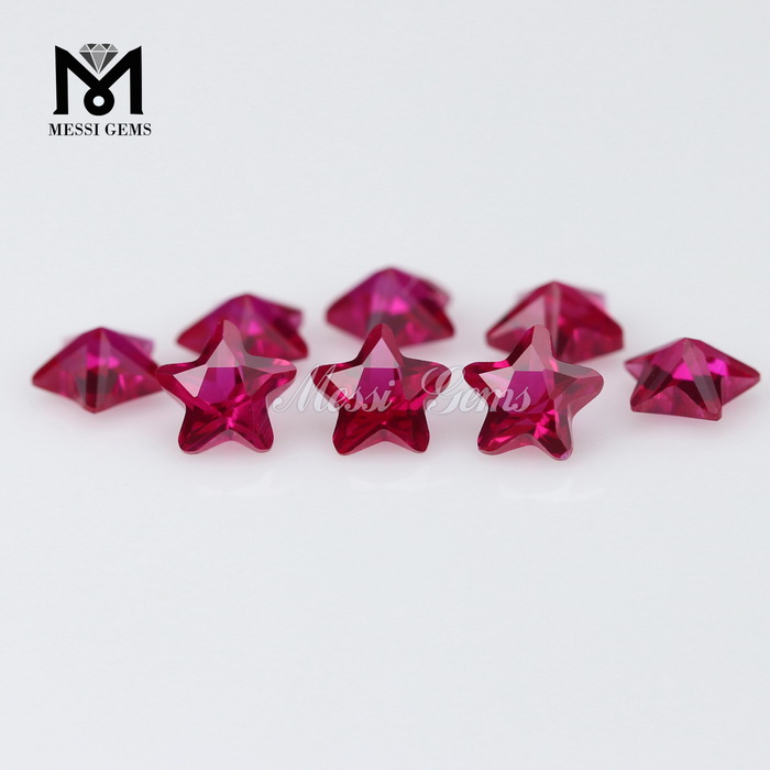 5 * 5 mm Sternschliff 5 # Rubin synthetischer Korund