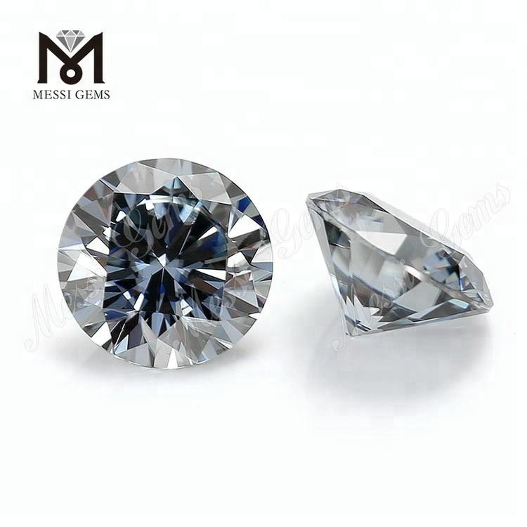 1 Karat Moissanit-Moissanit-Diamant Steine ​​Runde Brillantschliff-graue Moissanit-Steine
