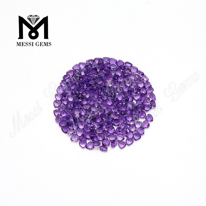 3x3mm Herz geschliffene lose natürliche Amethyststeine ​​Preis aus China