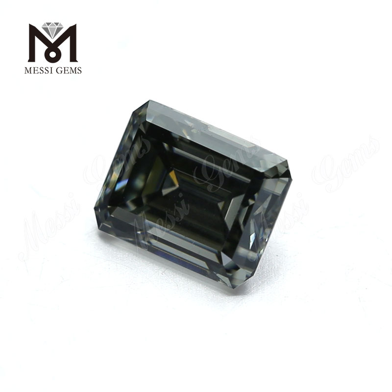 Fabrikpreis 10x8mm Smaragdschliff dunkelgrauer Moissanite-Diamant lose für Ring