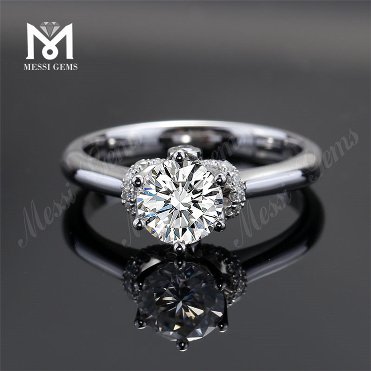 1 Karat benutzerdefinierte 14 Karat 18 Karat Goldring Moissanite Schmuck