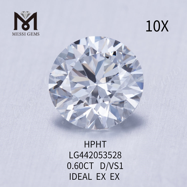 0,60 Karat D VS1 Runde BRILLIANT Labordiamanten im IDEL-Schliff