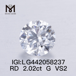 2,02 ct G VS2 Lab Grown Diamonds Round Cut lose synthetische Diamanten IGI