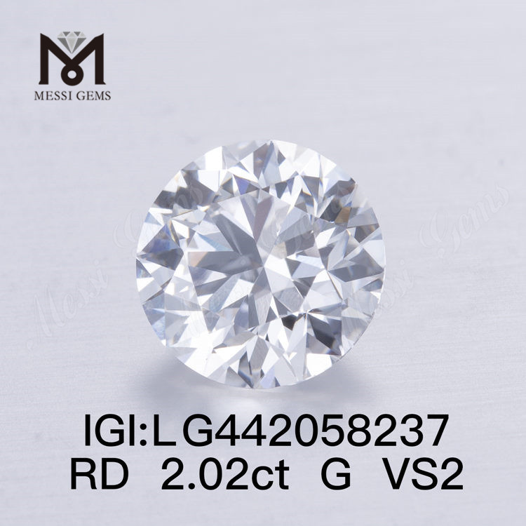 2,02 ct G VS2 Diamanten im Labor gezüchtet IGI-Diamant im Rundschliff