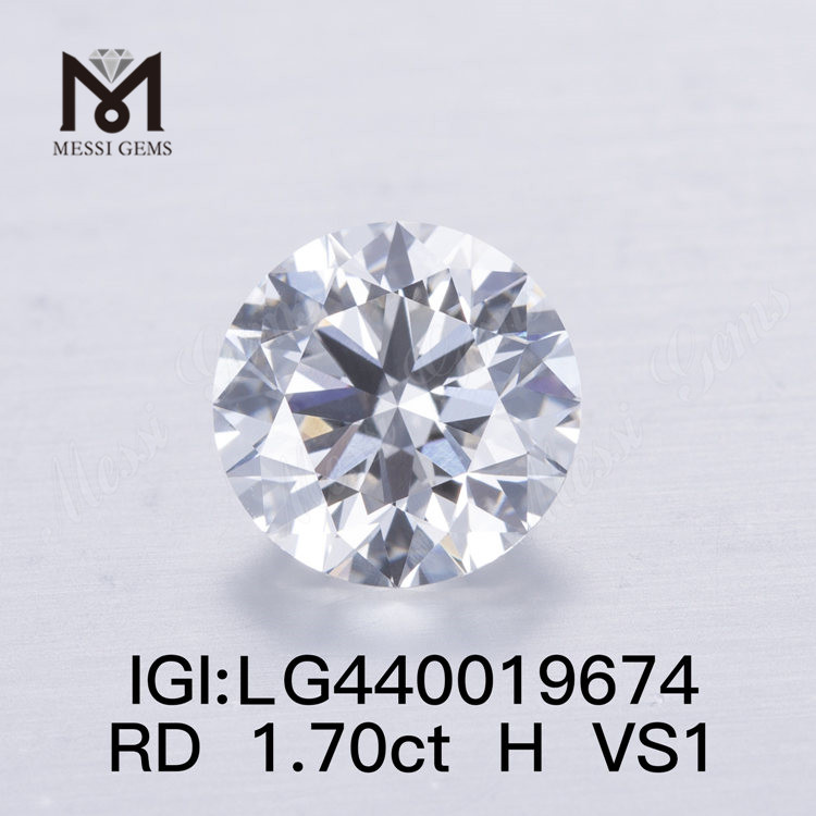 1,70 Karat H VS1 IDEAL Runder, im Labor gezüchteter Diamant, Kosten pro Karat