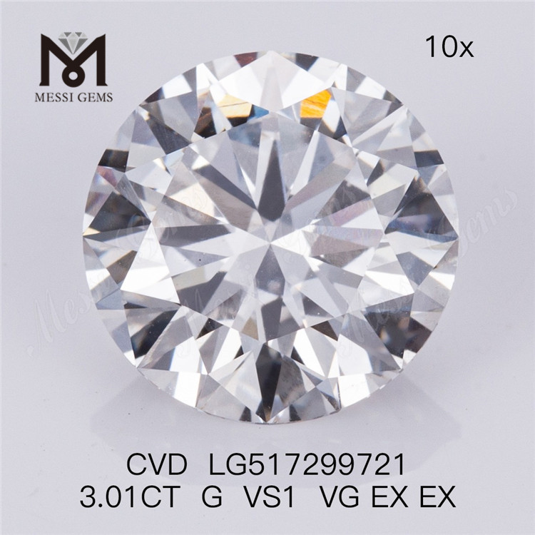 3,012 Karat G Farbe VS1 Klarheit Fabrikpreis auf Lager Schneller Versand Im Labor gewachsener CVD-Diamant
