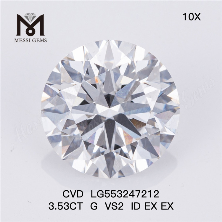 3,53 CT G VS2 ID EX EX im Labor gezüchteter Diamant im Rundschliff, lose synthetische Diamanten IGI