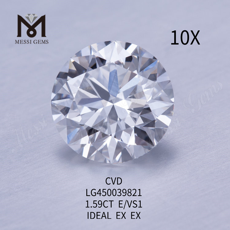 1,59 Karat E VS1 Rundes IDEL CUT-Diamant, CVD-Labor erstellt