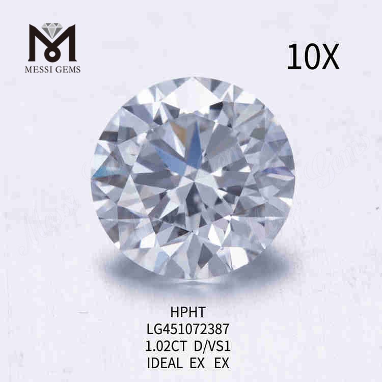 1,02 ct D/VS1 RD Diamant im Labor gezüchtet IDEAL