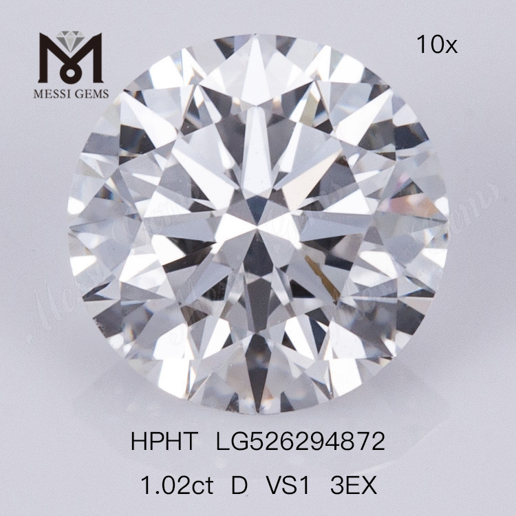 1,02 ct HPHT-Diamant D VS1 3EX synthetischer Diamant zum Fabrikpreis
