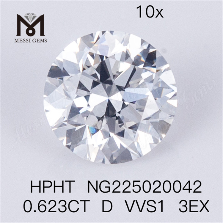 HPHT-Labordiamant in runder Form, 0,623 CT D VVS1 3EX, künstlich hergestellter Diamant