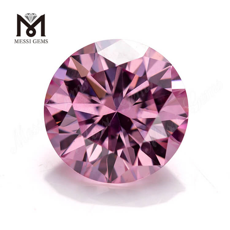 GRA-Zertifikat Top-Qualität 1 Karat Großhandelspreis rosa Moisonite Runde Form Edelstein für Schmuck