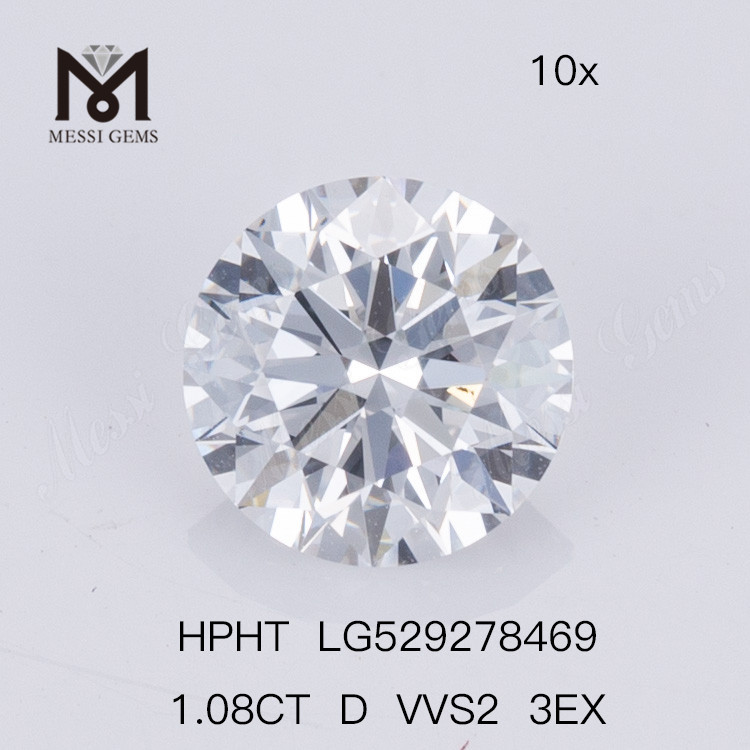 1,08 ct D VVS2 3EX Runder künstlicher Diamant 3EX künstlicher Diamant