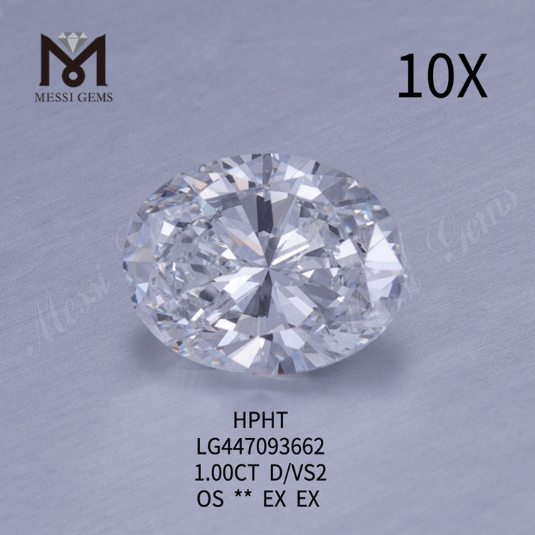 1,00 Karat D VS2 Reinheitsgrad OVAL Labordiamanten HPHT