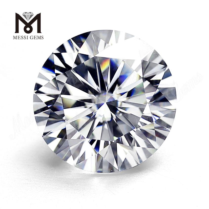 Lose Edelsteine, groß, rund, weiß, 14 mm, im Labor gezüchteter Moissanit-Diamant, Farbspiel oder Feuer
