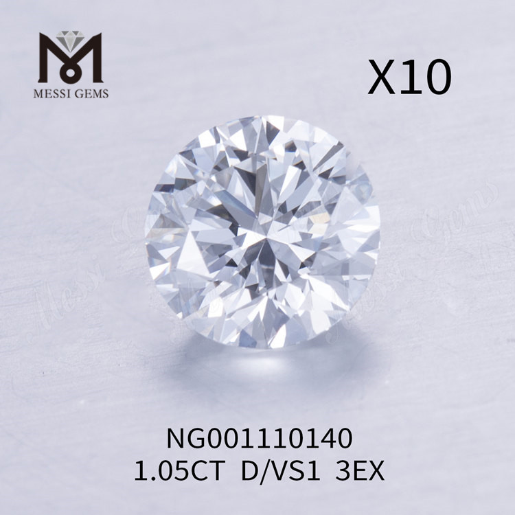 1,05 ct D Round Lab Diamanten VS1 EX Cut Grade