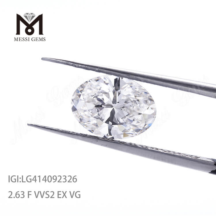 2,63 ct VVS2 F EX im Labor gezüchteter Diamant OVAL CVD-Diamant zu verkaufen