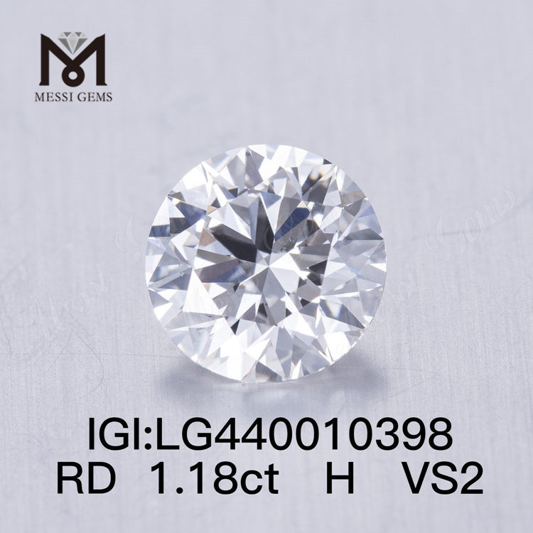 1,18 Karat H VS2 3EX Diamant im Labor gezüchtet Rund