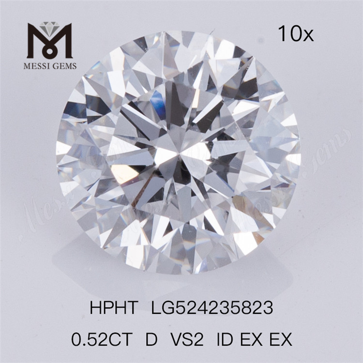 0,52 t D VS2 ID EX EX Labordiamanten Lose HPHT Diamond Factory Stock