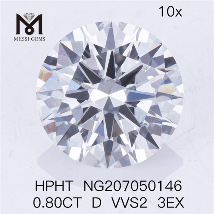 HPHT 0,80 CT D VVS2 3EX Runder künstlicher Diamant