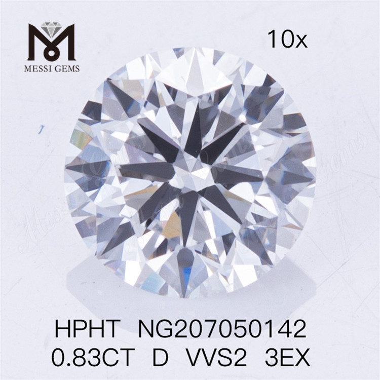 Künstlicher HPHT-Diamant 0,83 CT D VVS2 3EX Labordiamanten 