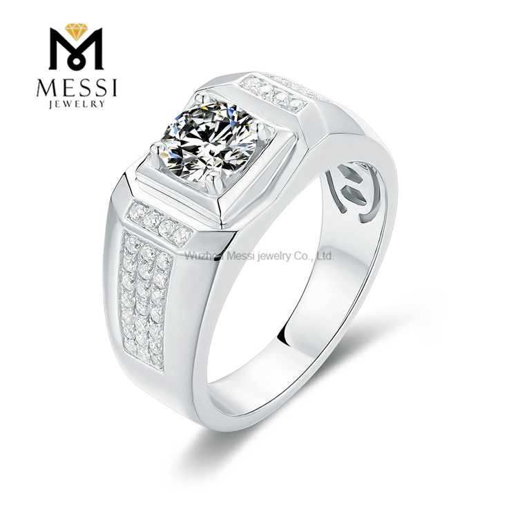 Neues Design Großhandelspreis Sterling Silber 925 Schmuck Moissanite Mann Ringe für Hochzeit