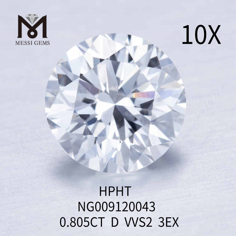 0,805 Karat Runder, im Labor erstellter Diamant D VVS2 3EX