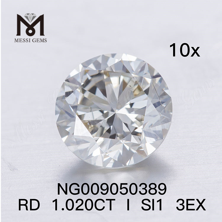 Ich färbe lose Edelsteine ​​Synthetischer Diamant 1.020 ct SI1 RD-Form