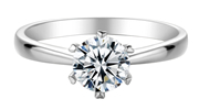 Messi Edelsteine ​​Großhandel 1 Karat def Moissanit Diamant Hochzeit zierlich 925 Sterling Silber Ring