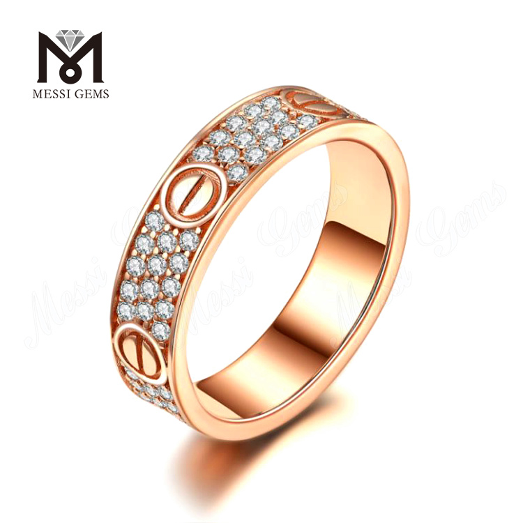 Moissanite White Gold Jewelry 0,272 Karat Roségoldring für Männer