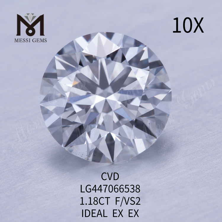 1,18 Karat F VS2 Runde BRILLIANT IDEAL Cut CVD-Labordiamanten