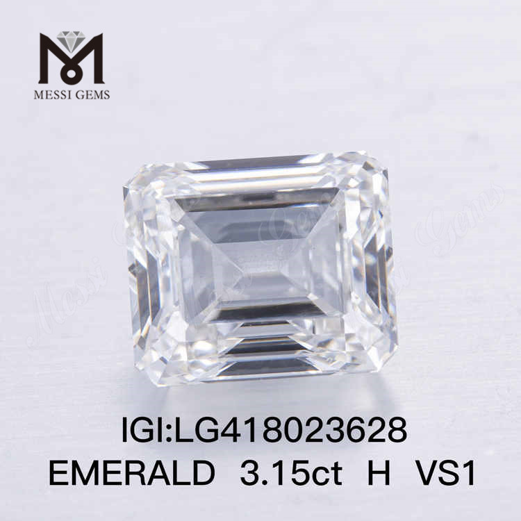 3.15CT H/VS1 Labordiamant im Smaragdschliff EX VG