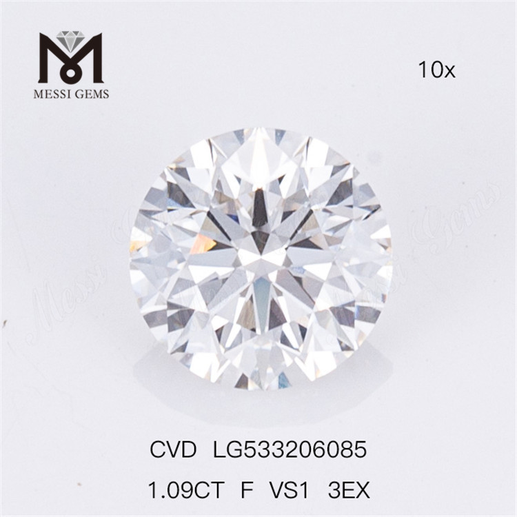 1,09 CT runder künstlicher Diamant D VVS1 3EX Cvd Diamant Großhandel