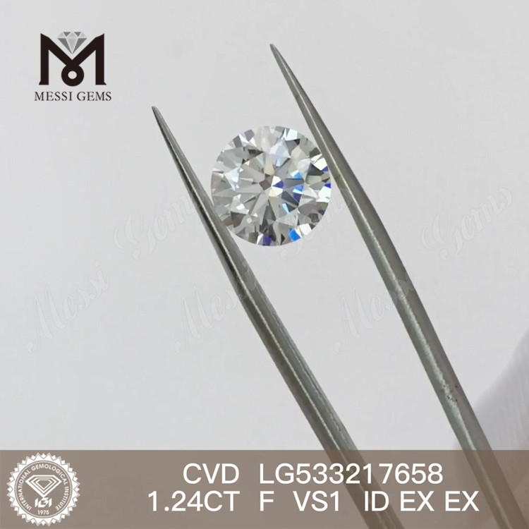 1,24 ct F runder CVD-Diamant aus künstlicher Herstellung vs. RD CVD-Diamant zum Fabrikpreis