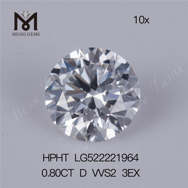 Synthetischer Diamant im Brillantschliff DEF 0,8 Karat, im Labor gezüchteter Diamant D VVS2 3EX, Preis pro Karat