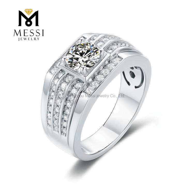 925 Moissanite Herrenring Silber Schmuck Sterling Verlobungsringe